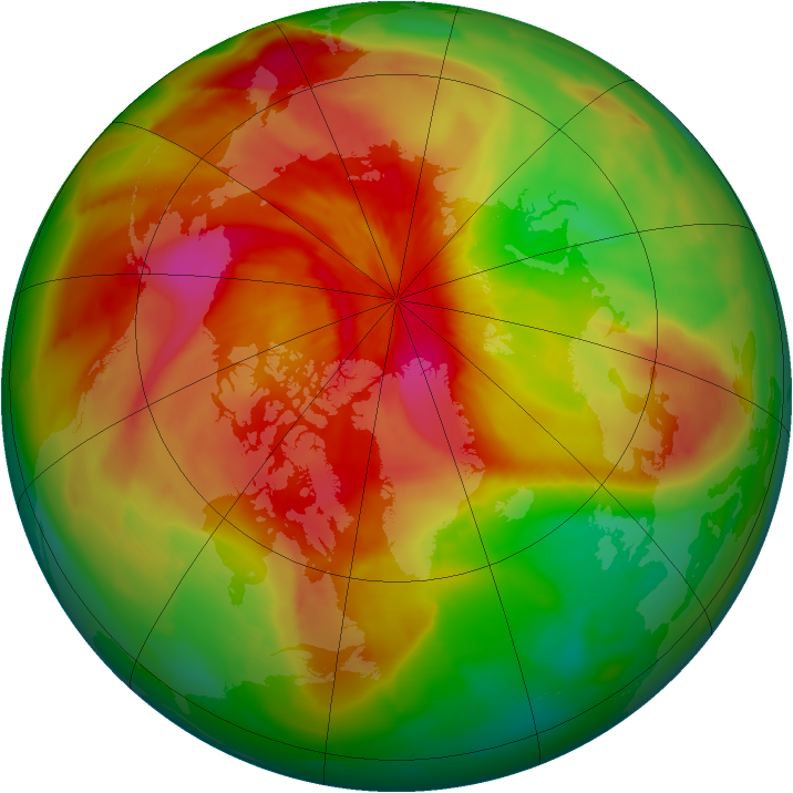 Arctic ozone map for 02 April 2015